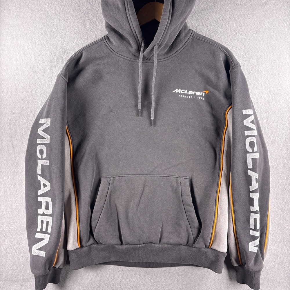 Hollister McLaren Formula 1 Team Hoodie Medium Gray Orange Racing Sweatshirt